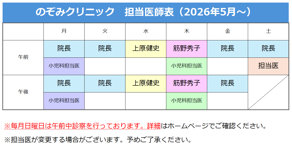土曜日診療体制変更のお知らせのアイキャッチ画像